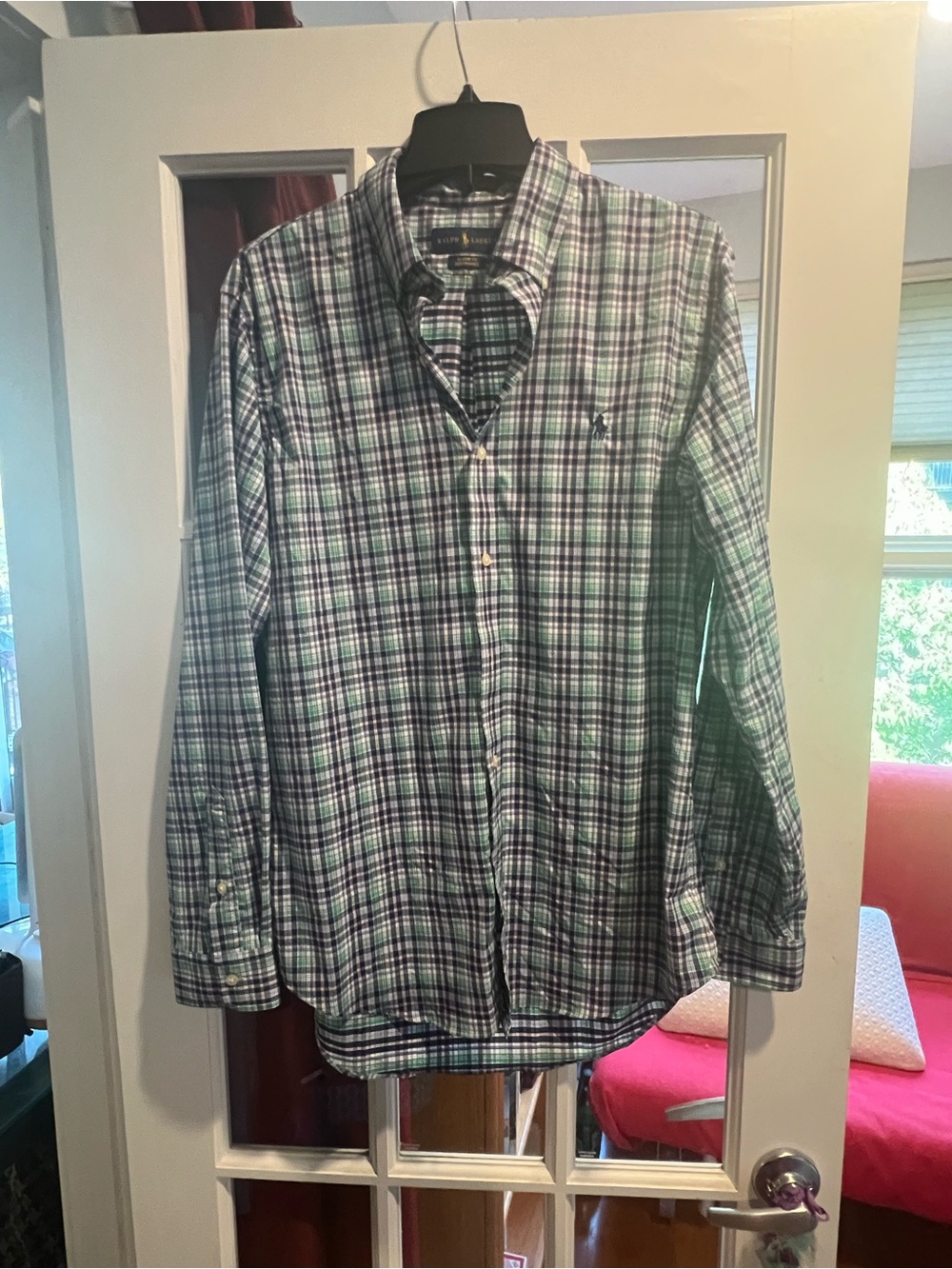 Ralph Lauren Green and Blue Plaid Button-Down Shirt